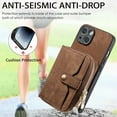 thumbnail image 5 of for iPhone 13 Wallet Case, Crossbody Phone Purse with Card Holder for Women, Zipper PU Leather Carrying Cover Gift with Shoulder Strap Kickstand Anti-drop for iPhone 13 - Brown, 5 of 10