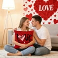 thumbnail image 4 of Decoración de Día de San Valentín Funda de Almohada Patrones en Forma de Corazón Cojín de Sofá Decoración de Ambiente Festivo Decoración de Sala de Estar Y Dormitorio Decoraciones de Día de San Valent, 4 of 6