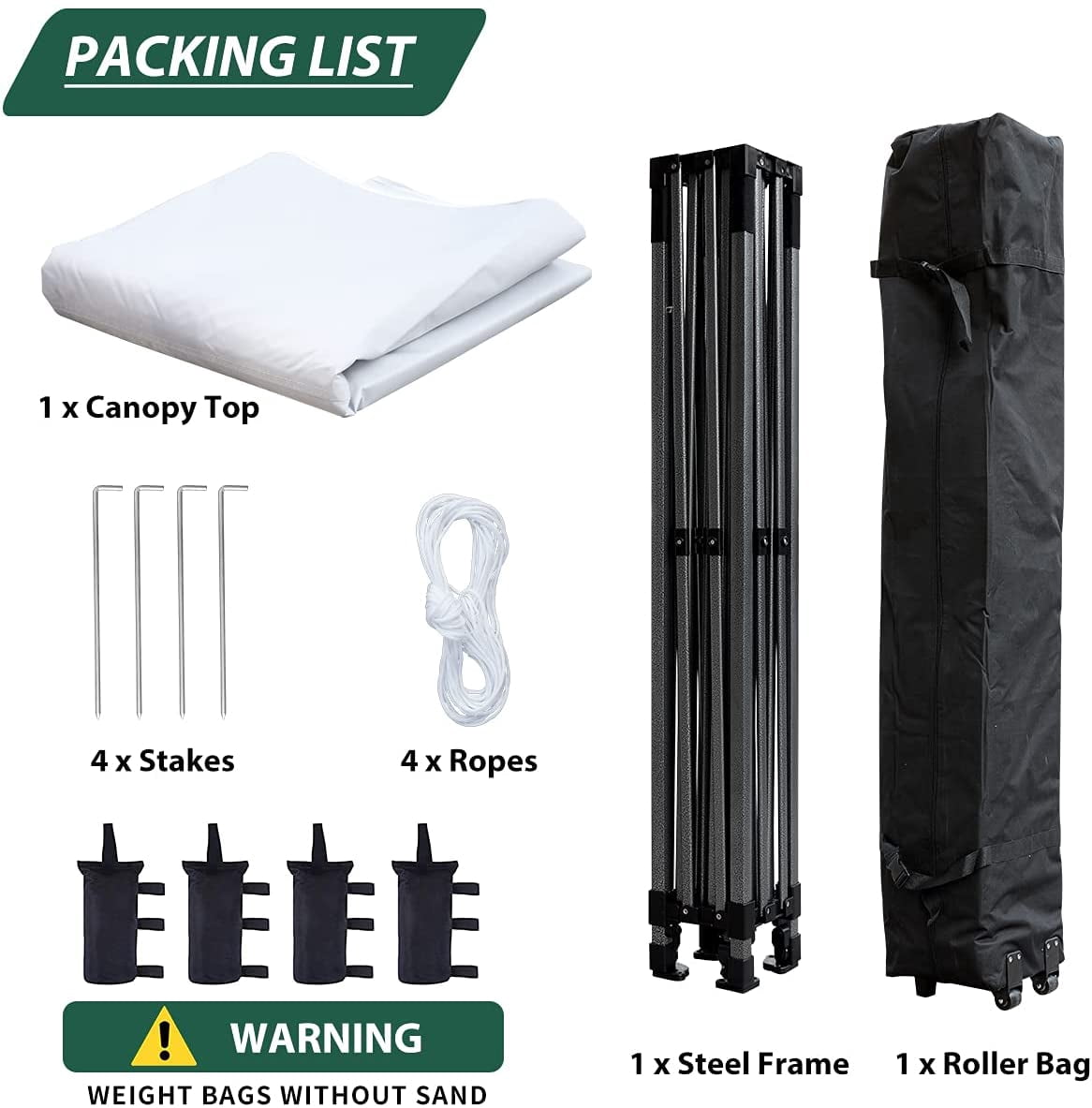 Hommow 10' x 15' Pop Up Canopy Tent Outdoor Tents for Parties with Roller Bag and 4 Sand Bags