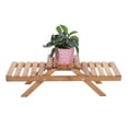 thumbnail image 4 of Growcolor Wooden Standing Foldable 2-layered Potted Plant Flower Shelf Storage Rack Garden Shelf, 4 of 8