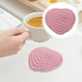 thumbnail image 2 of Heart Coasters, Handmade Braided Cotton Cute Coasters with Holder, Drink Accessories for Home Restaurant Tea Coffee Bar Decoration (1Pcs) Pink, 2 of 5