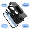thumbnail image 2 of Belt-Clip Holster Case for iPhone 14 Pro, Drop Protection Full Body Rugged, Heavy Duty Shockproof Locking Swivel Holster Kickstand Phone Cover - Navy, 2 of 5