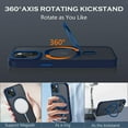 thumbnail image 6 of Case for iPhone 15 Plus & iPhone 14 Plus 6.7-Inch,[Compatible with Magsafe] with 360° Rotatable Ring Holder Kickstand Slim Transparent Men Women Shockproof Protective Phone Cover,Blue, 6 of 9