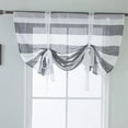 thumbnail image 4 of Semi Sheer Window Curtain Cute Bowknot Tie Up Roman Curtain Rod Pocket Semi Sheer Kitchen Stripe Pattern Balloon Curtain for Kithchen Bedroom Window Curtain,46 x 63 Inch, 4 of 10
