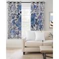 thumbnail image 2 of Boho Blue Flower Blackout Curtains for Bedroom Living Room Darkening Curtains 96 Inches Long Spring Watercolor Country Floral Plant Window Curtain 2 Panels Set Window Treatment Grommet Drapes 52"x96", 2 of 9