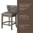 thumbnail image 3 of Maven Lane Hugo Counter Stool, Reclaimed Oak Ronan Stone Vegan Leather, Set of 2, 3 of 6