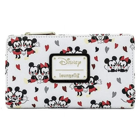 Loungefly Disney Mickey and Minnie Mouse Love AOP Faux Leather Wallet