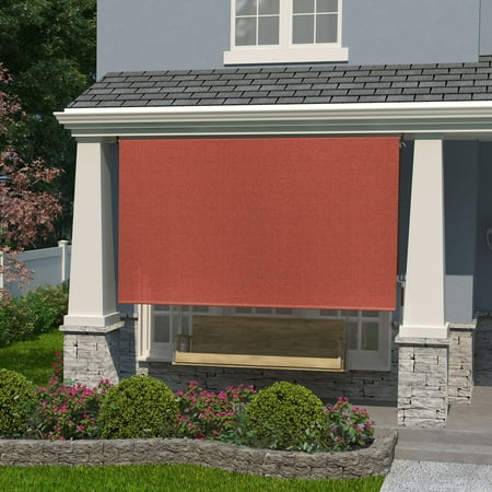 Coolaroo 6' x 6' Outdoor UV Blocking Cordless Solar Roller Shade Blind, Terracotta