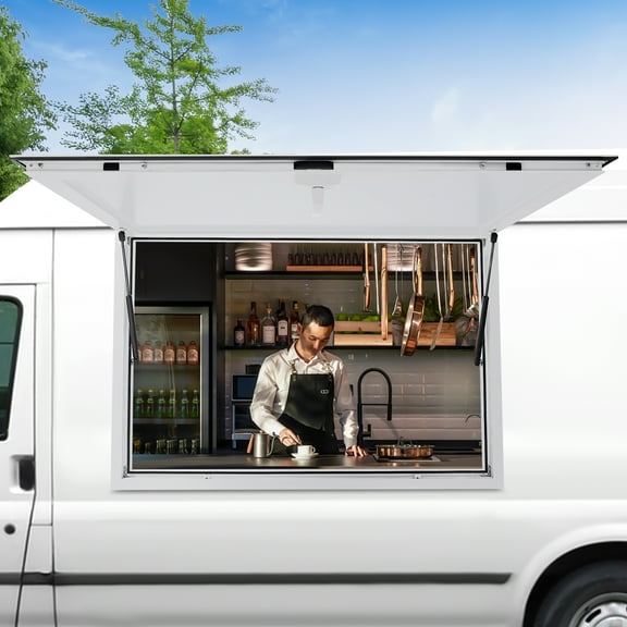 Concession Stand Serving Window, Concession Window for Food Truck, Waterproof Food Truck Service Window 48*32*3.15inch