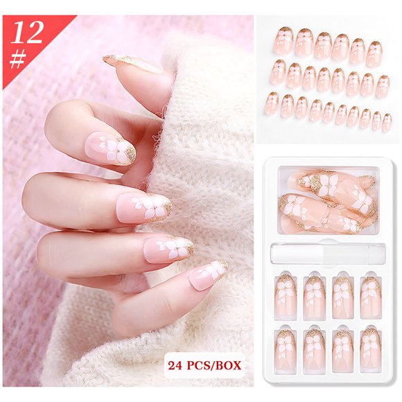 Uñas postizas reutilizables, 24 unidades, regalo para mujer, cobertura total, 3 ml
