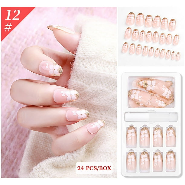 Uñas postizas reutilizables, 24 unidades, regalo para mujer, cobertura total, 3 ml