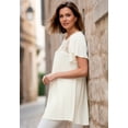 thumbnail image 3 of Roaman's Women's Plus Size Lace Yoke Pleated Tunic, 3 of 5