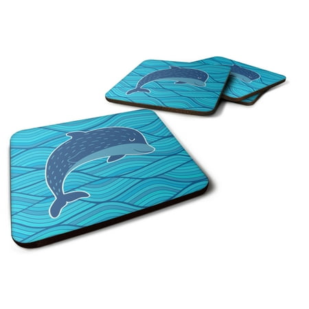 

Carolines Treasures BB6781FC Dolphin Foam Coaster Set of 4 3 1/2 x 3 1/2 multicolor