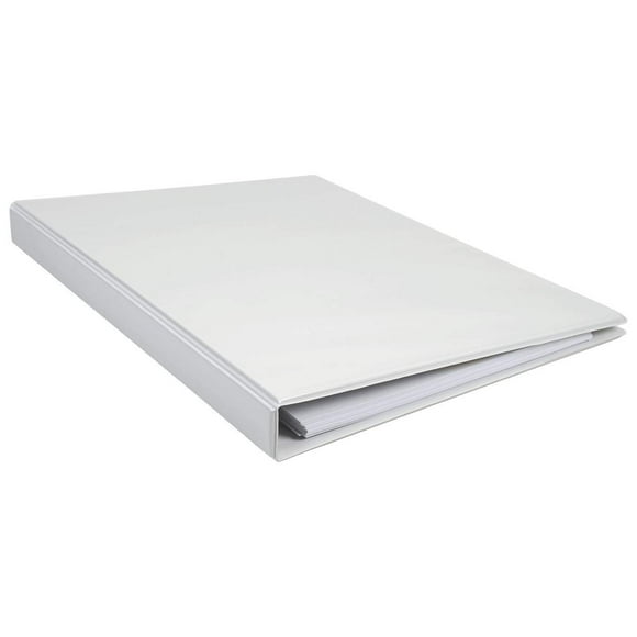17"" x 11"" 1"" Angle-D Ring White Vinyl View Binder (615980)