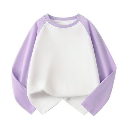 SUYIDA Girls Long Sleeve Shirts Baseball Raglan Long Sleeve Shirt for Toddler Girls and Boys Comfortable Casual Top