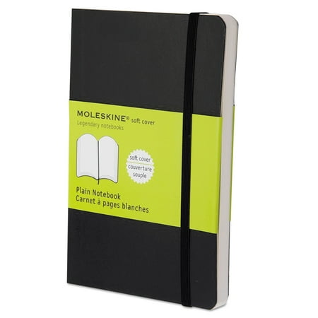 Classic Half Cover - Moleskine Classic Softcover Notebook, Plain, 5 1/2 x 3 1/2, Black Cover, 192 Sheets -HBGMS717