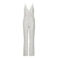 thumbnail image 4 of Women's Sexy V Neck Sequin Jumpsuits Elegant Sleeveless Wide Leg Pants Party Club Night Dressy Romper Tank Jumpsuit, 4 of 7
