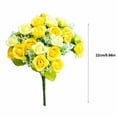 thumbnail image 3 of Artificial Rose Flower Arrangement with 7 Stems & 21 Blooms | White Purple Pink Yellow Colors | 8.86 Inch Plastic Home Decor | Fade Resistant, 3 of 6