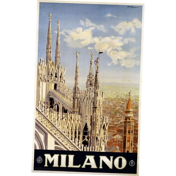 Italy Milano 1920 Poster 24in x36in Art Poster 24x36 Multi-Color Square Adults Best Posters