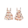 thumbnail image 2 of vera natura Little Girl Denim Overalls Flower/Chicken/Cow Print Jeans Strap Suspender Shorts Outfit, 2 of 8