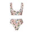 thumbnail image 5 of Daiia Floral With Butterflies Women's Bikini Set Two Piece Swimsuit High Waisted Bikini Adjustable Straps Bikini Perfect for Beach, Pool, and Summer Vacation-, 5 of 9