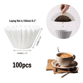 thumbnail image 2 of 1-2 Cup Small Coffee Filters,100 Count Disposable Basket Coffee Filter Paper, Compatible with Kalita Wave Dripper 155 Series, Single Serve Coffee Pot, Pour Over and Drip Coffee Maker, For 1-2 People, 2 of 7
