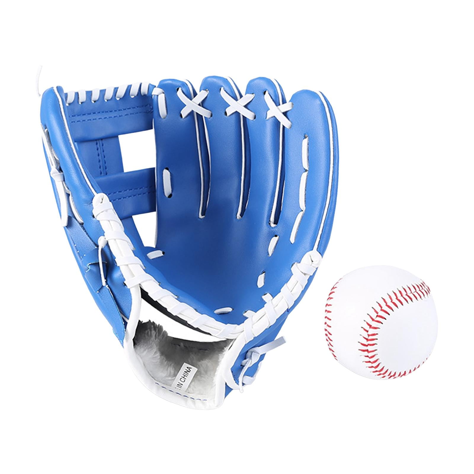 Baseball Fielding Glove and Ball Pitcher Softball Glove for Kids Adult 11.5inch Blue