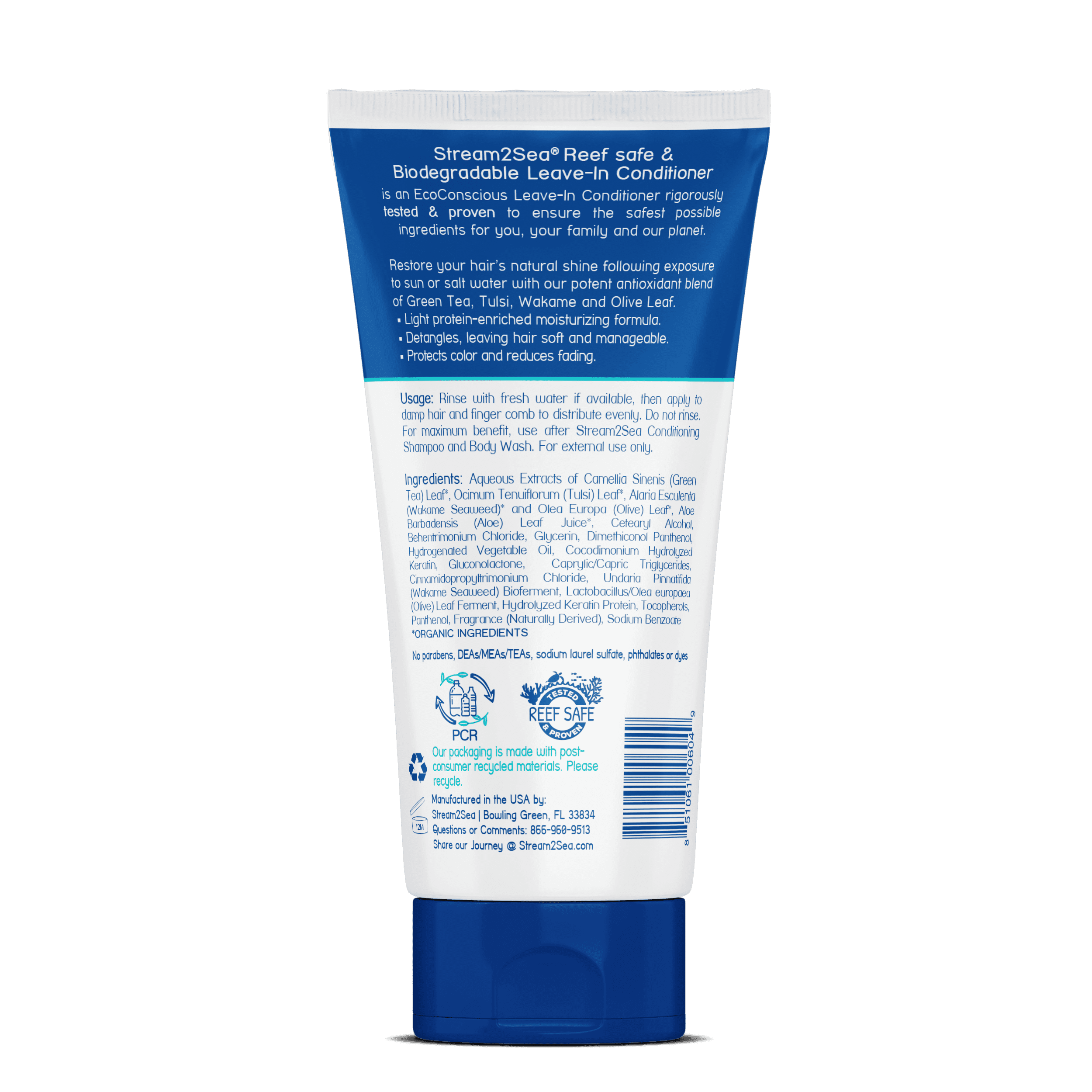 Stream2Sea Reef Safe Leave-In Hair Conditioner Detangles & Replenish Hair Moisture - 6 fl oz