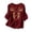 Brick Red, variant on Women's 3/4 Sleeve Crew Neck Embroidered Cotton Linen Button Down Shirt, Casual Blouse for Summer Daily Wear, Lightweight and Breathable Beige L