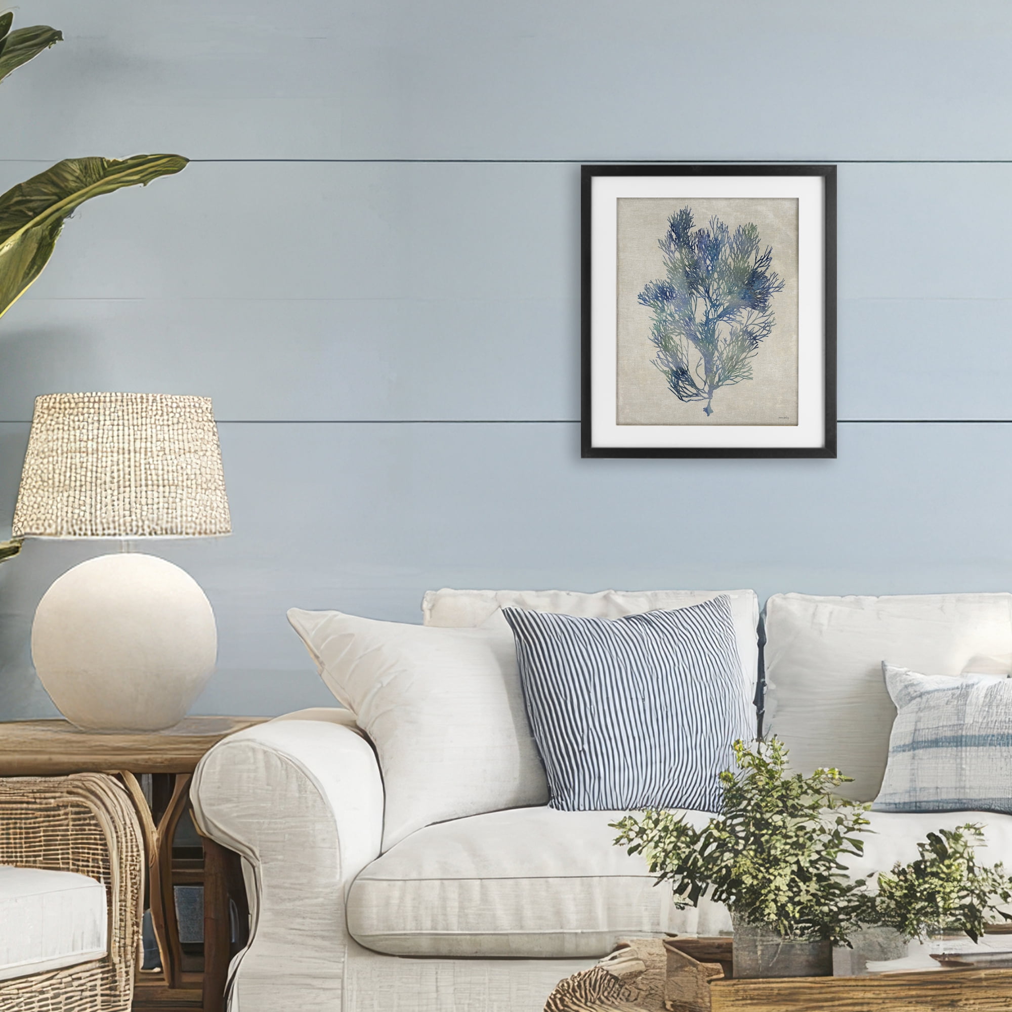 Stupell Industries Misty Blue Coral Study Black Framed Print Under Glass, design by Amber Sterling