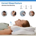 thumbnail image 4 of EDX Ergonomic Contoured Memory Foam Pillow, Cervical Support Pillow with Dual Height Design & Arm Grooves, Breathable Removable Cover, Suitable for Side, Back & Stomach Sleepers, Light Gray, 4 of 9