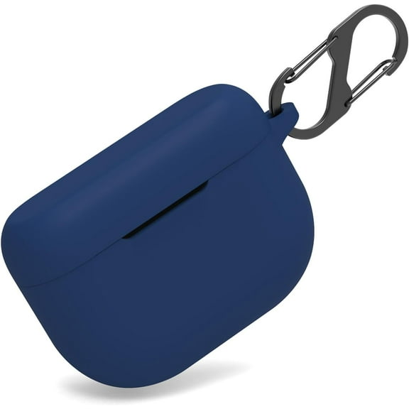 WUWOCJ Soft Silicone Protective Case Compatible with Jabra Elite 10/Jabra Elite 8 Active, Protective Skin Cover with Carabiner (Navy)