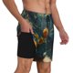 thumbnail image 2 of Balery Whimsical Starry Night Scene Bañador para hombre, shorts de playa de secado rápido con entrepierna y forro de compresión-Small, 2 of 6