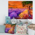 thumbnail image 2 of Designart ' An Orange Sunset Over Purple Lavender Fields II ' Farmhouse Canvas Wall Art Print, 2 of 4