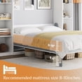 thumbnail image 6 of WIILAYOK Queen Size Murphy Bed Cabinet in White with 5-Tier Storage Shelves, Foldable Platform Bed Wall Cabinet Bedframe for Small Space, Bedroom, Guest Room, 6 of 11