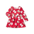 thumbnail image 2 of Minnie Mouse & Friends Toddler Girls Allover Print Dress with Long Sleeves, Sizes 12M-5T, 2 of 5