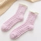 thumbnail image 4 of Sonducket Cálido invierno MiddleTube calcetines mujeres lindo elástico Coral terciopelo calcetines interior piso toalla calcetines transpirables Medias Violeta NO4, 4 of 8