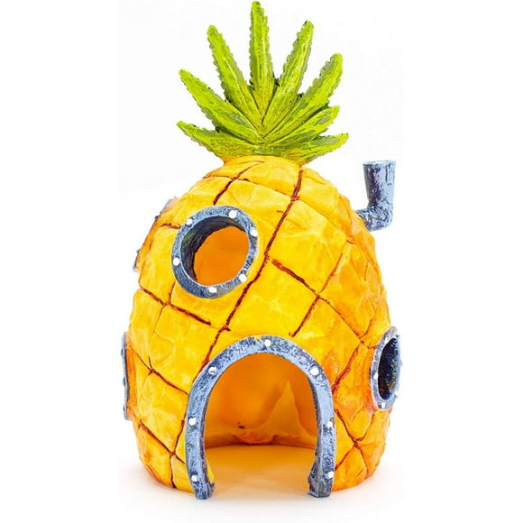ShenMo Spongebob Squarepants Pineapple House with Swim Holes Aquatic Ornament, Small