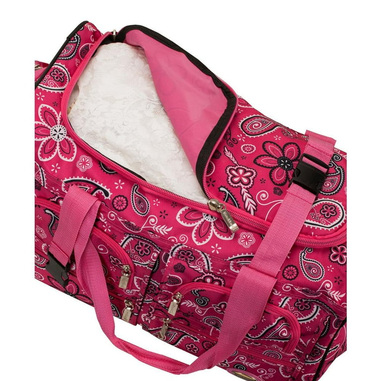 Rockland Rolling Duffel Bag, Pink Bandana, 22-Inch
