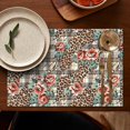 thumbnail image 4 of Pioneer Flower Floral Print Pattern Summer Placemats Table Placemats Set Of 6-Linen Kitchen Washable Placemats Table Mats 12x18 Inch Non-Slip Heat Resistant, 4 of 5