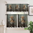 thumbnail image 6 of Funny Animal Curtain Valances Set Kitten Sitting on Toilet Kitten Playing Phone Kitchen Curtains 36&nbsp;inch Length Rod Pocket Valance and Tiers 3 Piece Set Small Bedroom Bathroom Laundry Decor, 6 of 9