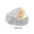 thumbnail image 3 of Oneshrt Round Hooded Cat Bed & Dog Bed with Cover Cave, Dog Bed for Small Dogs, Plush Cuddler Round Coved Cat Bed Self Warming Dog Bed Fits up to 12 lbs Pets(Gray, 15.75*15.75 Inch), 3 of 10