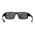 thumbnail image 4 of Mens Color Mirror Rectangle Wrap Plastic Sport Sunglasses Matte Black Silver Mirror, 4 of 4