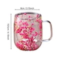 thumbnail image 3 of 390ml Double Wall Glass Coffee Mugs Flower Coffee Mug Insulated Clear Espresso Cups for Cappuccino Tea Latte Hot Beverages Glasses (The color and position of the flowers are random), 3 of 6
