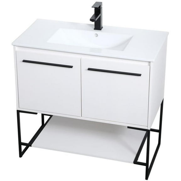 36 inch Single Bathroom Vanity in White