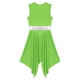 thumbnail image 6 of Alvivi Womens Liturgical Praise Dance Worship Irregular Hem Sleeveless Color Block Lyrical Dance Dress Light Green XL, 6 of 6
