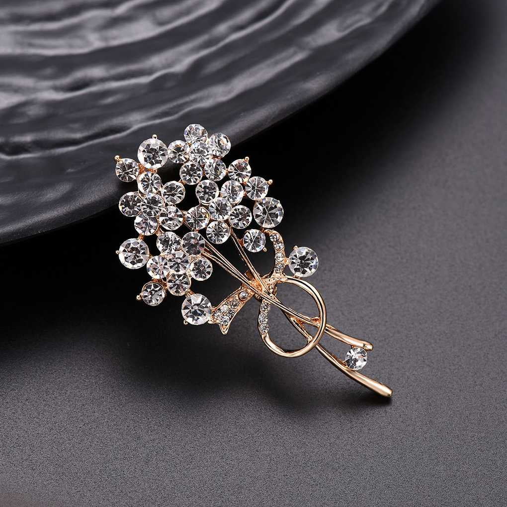 Broche Fleur En Cristal Style Vintage Pour Femmes Et Filles, Clip Broche Strass, Bijoux De Mariage Pour Femmes