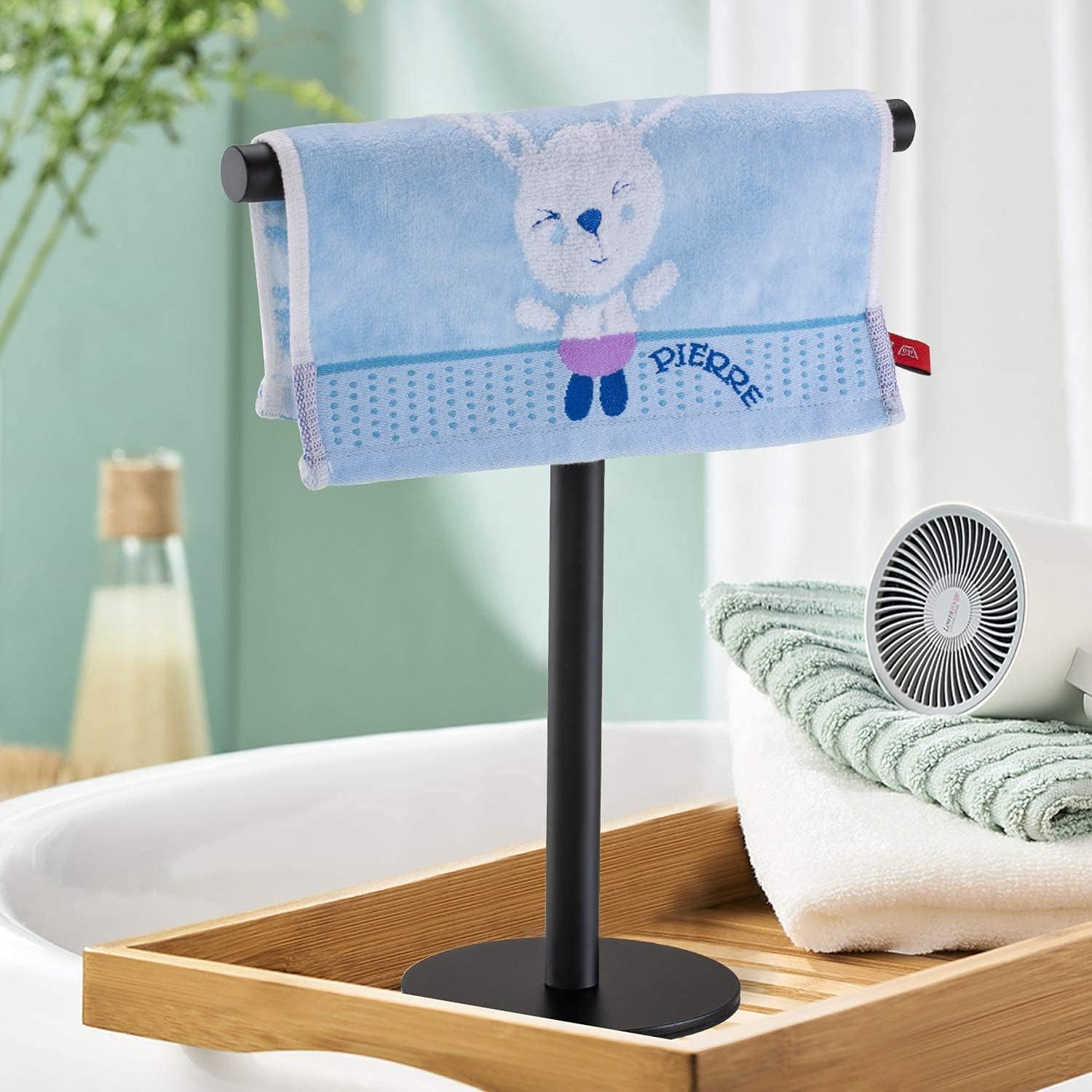 1pc Cute Bear Shaped Towel Rack Made Of Pp Material, Used For Kitchen Towels,  Hand Towels And Convenient Storage In Bathroom, No Drilling Required