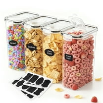 GARITIN Cereal Container, Airtight Food Storage Containers, Plastic Cereal Storage Containers with Lids, Cereal Dispenser Keeper for Dry Food, Kitchen Pantry Organization Containers, 135 fl oz