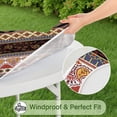 thumbnail image 5 of Colorful Boho Style Floral Print Tablecloth - Elastic Hem Round Table Cover for Patio Party Decor - Fits 52-56 Inch Tables, 5 of 7